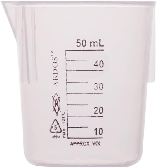 Abdos P50601 Beakers without Handle, PP and TPX, Pack of 12