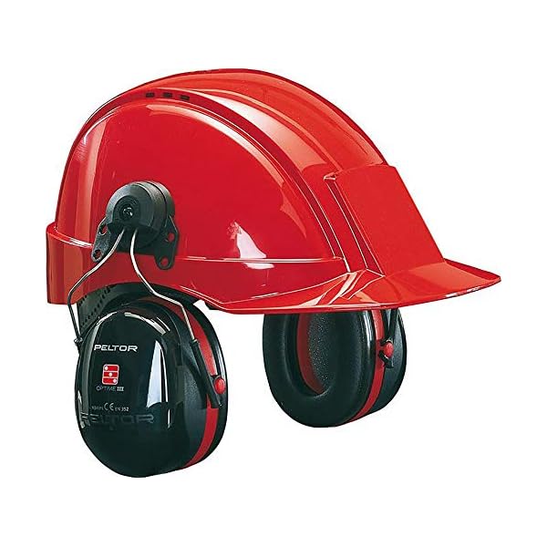 3M PELTOR Optime III KapselgehÃ¶rschÃ¼tzer, 34 dB, schwarz/rot, Helmbefestigung, EinheitsgrÃ¶Ãe, H540P3E-413-SV – Bild 4