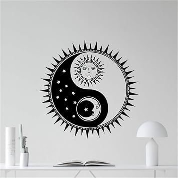 Sun Y Moon Yin Yang Sun Stars Sticker Sunshine Kids Teen Girl Boy