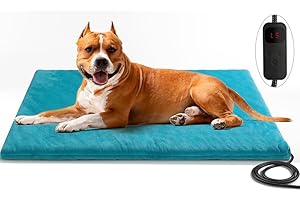 stohot Outdoor Pet Heating Pad for Dog & Cat, Extremely Waterproof Heated Cat Bed Mat with 5 Timers & 6 Temp Adjustable, Heater Warming Blanket for Dog Cat House Whelping Box