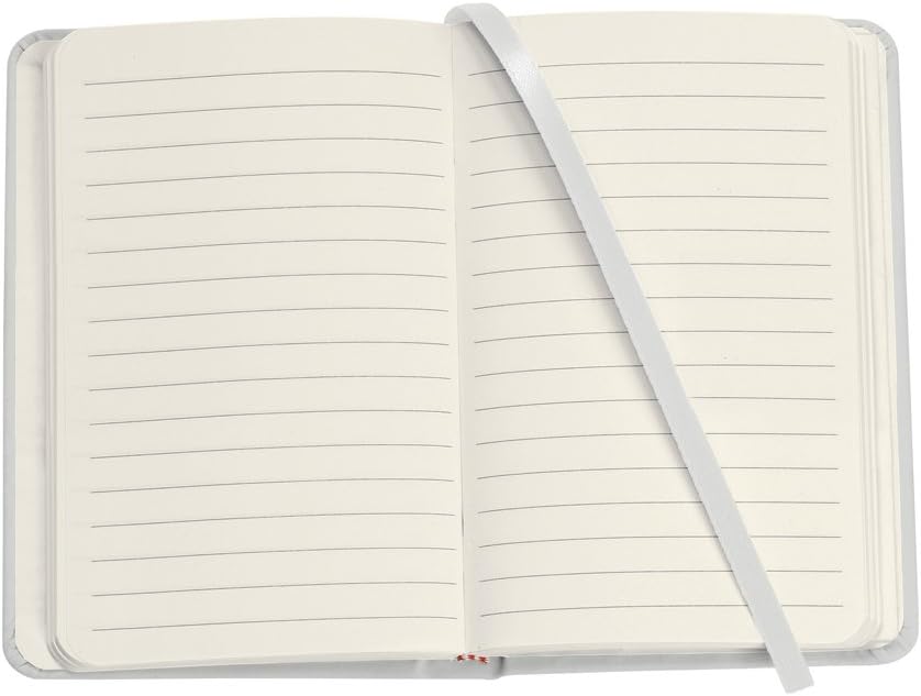 eBuyGB A5 Coloured Hardback Lined Paper Notebook, White - Image 3