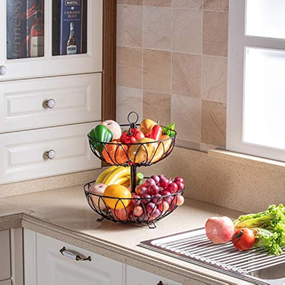 Fruit Stand Vegetables Basket Counter Top Bowl Storage For