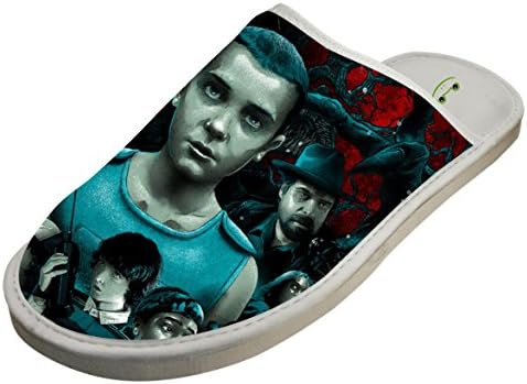 Things_Stra_nger Adult Unisex Customized House Slippers for Womens (White)
