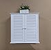 Homecharm-Intl 23.6x9.1x24-Inch Wall Storage Cabinet,2 Louvered Doors,White(HC-011)