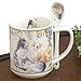 Bits and Pieces - 10 OZ Cat Mug with Teaspoon - Coffee and Tea Mug Comes in Beautiful Gift Box