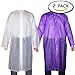 PAXCOO 2 Pcs Reusable Rain Poncho with Hood and Sleeves for Adults