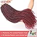 Leeven 1 Pack Pre-twisted Passion Twist Crochet Hair 22 Inch Ombre Color Hair for Passion Twist Braiding Curly Ends Hair Extensions 15 Roots/pack TBUG#