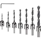 7Pcs Woodworking Countersink Drill Bit Set for Wood High Speed Steel, Woodworking Carpentry Reamer Perfect for Plastic Wood D