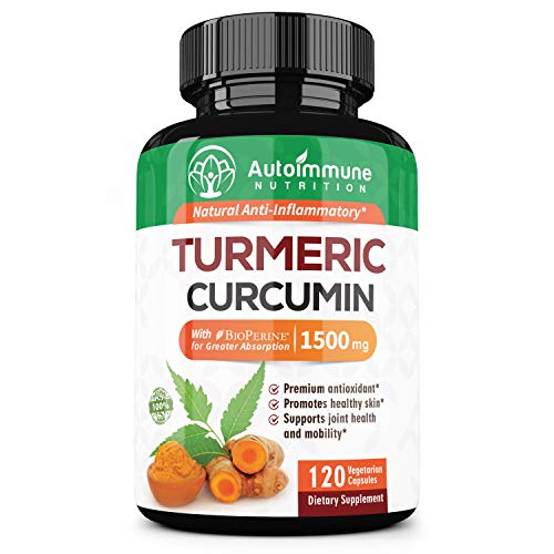 Autoimmune Nutrition Ultimate Turmeric Curcumin with BioPerineⓇ - Premium All Natural Pain Relief and Joint Support | Highest Potency, 100% Non GMO, Gluten Free Supplement, Two Month Supply
