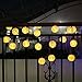 Innoo Tech Lantern Solar String Lights, Outdoor Globe Lights, 14.4ft 20 LED, Warm White, Fabric Ball, Christmas Lights for Garden Path Party