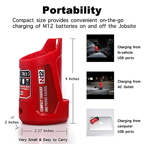 Lilocaja M12 Charger and USB Power Source Adapter 48591201 with DC