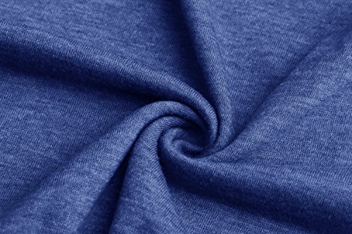 Aliex Women's Casual Tunic Top Short Sleeve Blouse T-Shirt Button Decor Blue L - Thumbnail 7