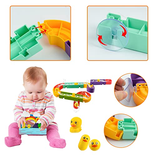 Locisne Bath Toys Water Slide Balls Tracks for Kids, Interactive Light