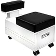 ALERAII Pedicure Cart with Footrest Pedi Trolley Nail Salon Furniture & Equipment, White