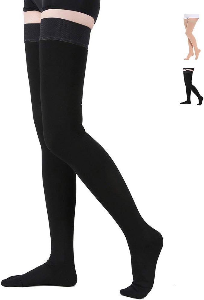 Thigh High Compression Stockings, Opaque, Firm Support 2030 mmHg