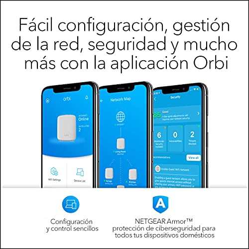 NETGEAR-Orbi-Mesh-WiFi-6-RBK352-Sistema-de-doble-banda-compuesto-por-router-y-1-extensor-satelite-Cobertura-de-hasta-200-m-y-mas-de-30-dispositivos-AX1800-hasta-18-Gbps