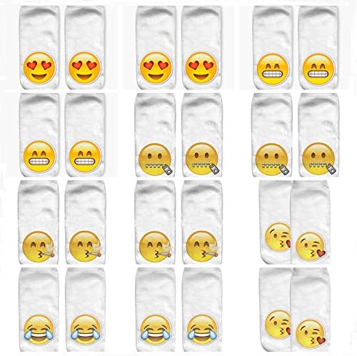 Sawors 3D Emoji Smiling Crying Ankle Sock,No Show Socks,Unisex,12 Pairs