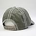Vintage Washed Cotton Twill Distressed Trim Visor Baseball Cap w/ Adjustable Velcro (Various Colors) (Olive/D.Khaki/Olive)