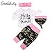 Emmababy Newborn Unisex Baby Long Sleeve Romper Camouflage Pants Outfit with Hat Sets (0-6Months, Pink)