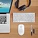 SROCKER V8 2.4GHz Wireless Ultra Thin Whisper Quiet Mouse Compact Soundless Mice without Laser Light DPI 1500 for PC and Mac(White)
