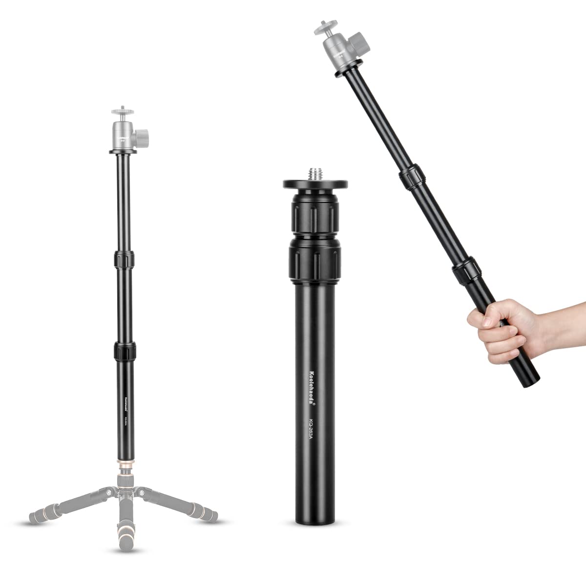 Koolehaoda Extendible Tripod Center Column Shaft Aluminum Alloy Tripod Extension Tube,Tripod Extension Pole