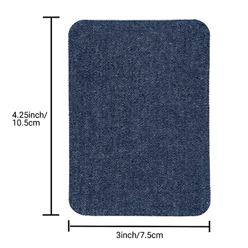 TACVEL 12Pcs Premium Quality Denim Iron on Patches for Jeans, Strongest Glue 100% Cotton Repair Decorating Kit, Size 3