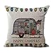 Sinfu 1PC Pillowcase Pillow Cover Pillowslip For Sofas Home Bedroom Decor Living Home Décor Rectangle Creative Happy Campers Print Square Cover Case Gift (J)