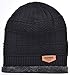 Classic Men's Thick Warm Winter Fleece Lining Knit Beanie Hat Baggy Oversize Slouchy Stocking Skull Cap Khakis Beanie Hat Cap For Men 6 colors(Black)