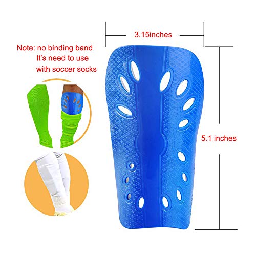 YOURJOY 2 Pack Soccer Shin Pads, Kids Soccer Shin Guards Board, Perforated Breathable & Protective Gear for 3-10 Years Youth, Child,Teenagers, Boys, Girls