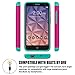 Fierce XL Case, OneTouch Flint Case, EC Hybrid [Dual Layer] [Drop Protection] Studded Rhinestone Crystal Bling Protective Case Cover For Alcatel OneTouch Fierce XL/Pixi Glory 4G LTE(Rose+Teal)