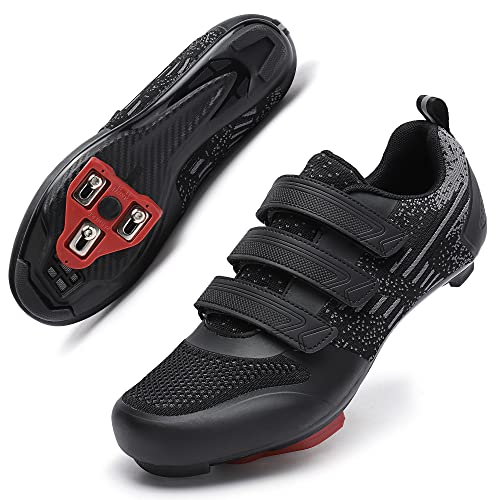 Unisex Road Bike Cycling Shoes Compatible with Peloton & SPD Black M9 at Amazon