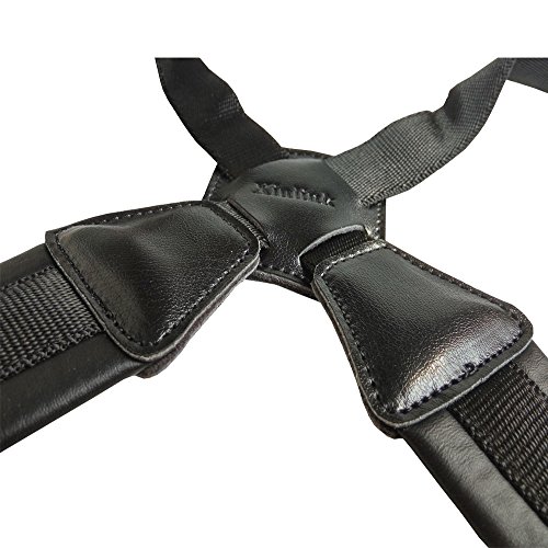 Xinlink Professional Black Leather Saxophone Strap Double Shoulder Padded Harness Adjustable for Alto Tenor Soprano Baritone Sax Music Instrument - Thumbnail 3
