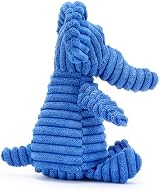 Zappi Co Blue Elephant Plush Dog Toy with Squeaker – Corduroy, Squeaky view 3