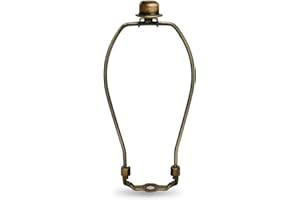 OMOBANU 8 Inch Antique Bronze Lamp Shade Harp Holder - Detachable Lamp Shade Holder Replacement with Standard Harp Saddle & Lamps Finials, Metal Decorative Accessories and Parts Repair