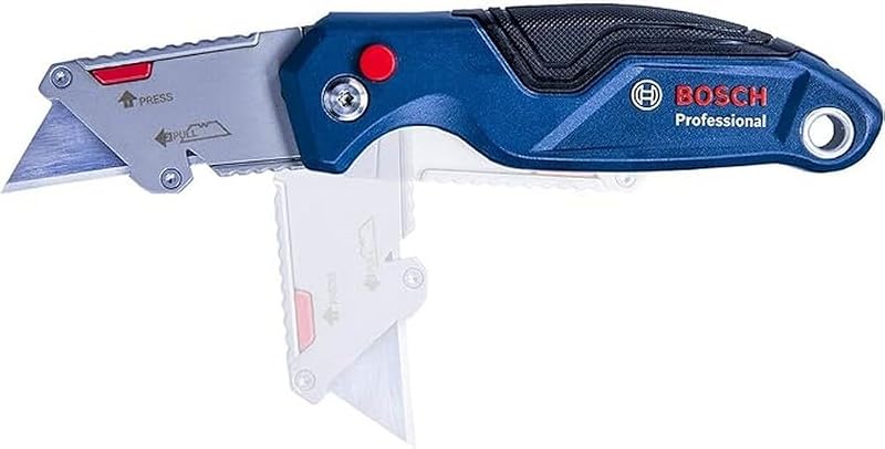 Coltello a serramanico universale con scomparto portalame nell'impugnatura in metallo (incl. 2 lame di riserva, in blister) - Amazon Exclusive