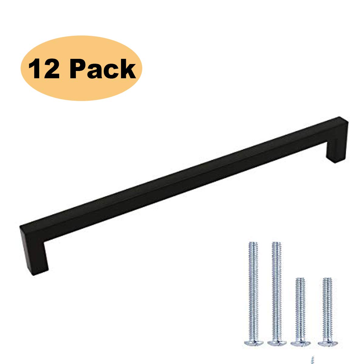 Best Black Square Bar Cabinet Handle 10Inches 10Pack
