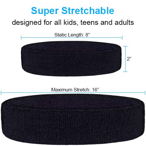 Favofit Wristbands for Women Men Girls Boys for Gym Workout & Yoga, 6 Pack, Super Comfy Sports Sweatbands for Football Baseball Basketball Soccer & Tennis, Sweat Out of Your Eyes & Wrists - Thumbnail 3