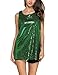 GUANYY Women's Sleeveless Sparkle Shimmer Camisole Vest Sequin Tank Tops (Green, Large)