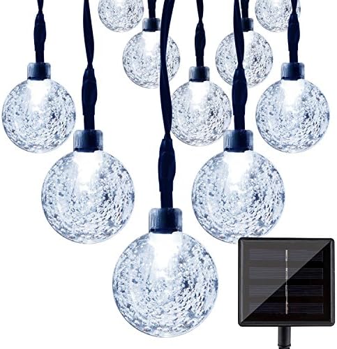 LightsEtc Solar Outdoor String Lights 20led Crystal Ball for Garden,Yard, Home Decorations (White)