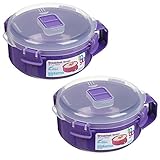 Sistema To Go Collection Microwave Breakfast Bowl (2 Pack) 28.7 Ounce/ 3.6 Cup, Blue or Lime or Pink or Purple