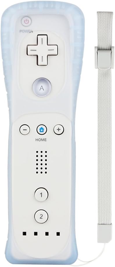 Cosaux Wii Remote Controller For Nintendo Wii and Wii U, FM02 Nintendo Wii Controller with Free Silicone Case and Wrist Strap - White (Third-Party Product)