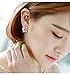 DOMILINA 18K White Gold Plated Clear Crystal Leaf Feather Ear Jacket Earrings Back Ear Cuffs Stud Earring(Rose Gold)