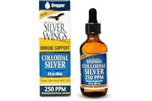 Natural Path Silver Wings Colloidal Silver Liquid - Enhanced Immune Support Supplement - 250ppm (1250mcg) - 2oz Dropper