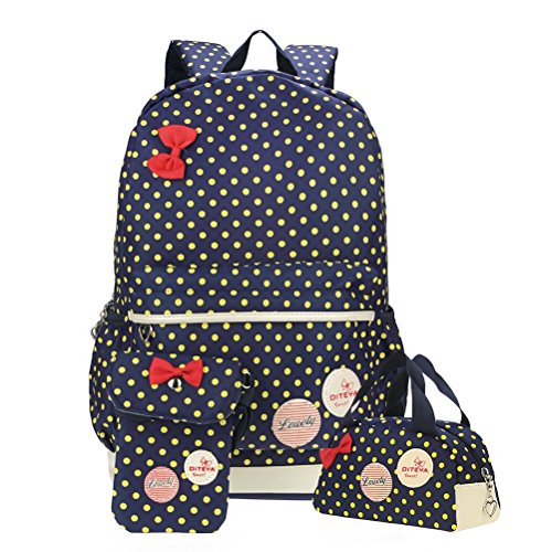 Samaz 3pcs lightweight casual canvas backpack cute bow …
