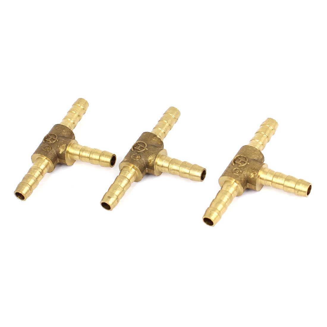Sourcingmap Air Fuel Water 3 Ways Brass Tee T Fitting Hose Barb Connector 3 Pcs