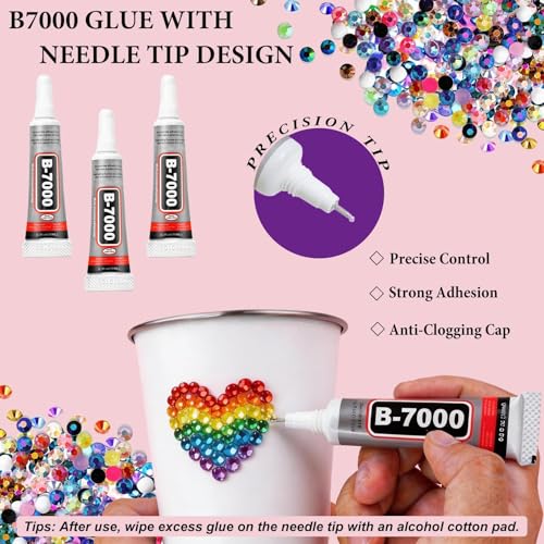 37800PCS Resin Jelly Rhinestones Kit for Bedazzling, 42 Colors 3mm DIY Bulk Resin Gems with 3 Glues Pickup Pen & Tweezers, Multicolor Bedazzling Gems for Nail Art Tumblers Shoes & Clothing DIY Craft