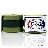 Fairtex Elastic Cotton Handwraps HW2 Hand Wraps Color Black Bleach Blue Red White Pink Purple Thaialnd used in Muay Thai, Boxing, Kickboxing, MMA (Green)