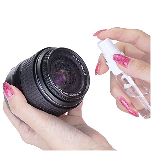 SODIAL(R) 50-pack Empty Clear Plastic Fine Mist Spray Bottles with Microfiber Cleaning Cloth, 20ml Refillable Container Perfect for Cleaning Solutions, Oils, Air Freshener, Toner and More