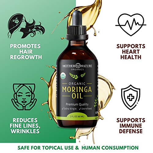 Mother Nature Organics Moringa Oil Organic USDA Certified 100 Pure