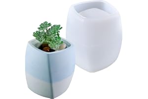 NINEXY Rectangular Geometric Vase Concrete Flower Pot Mold Plaster Succulent Planter Cement Clay Mold Candle Pen Holder Epoxy Resin Storage Box Mould